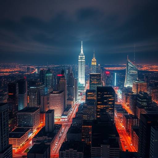 A mesmerizing time-lapse of a vibrant city skyline at night, highlighting the studio's skills in compositing and creating visually stunning urban landscapes.